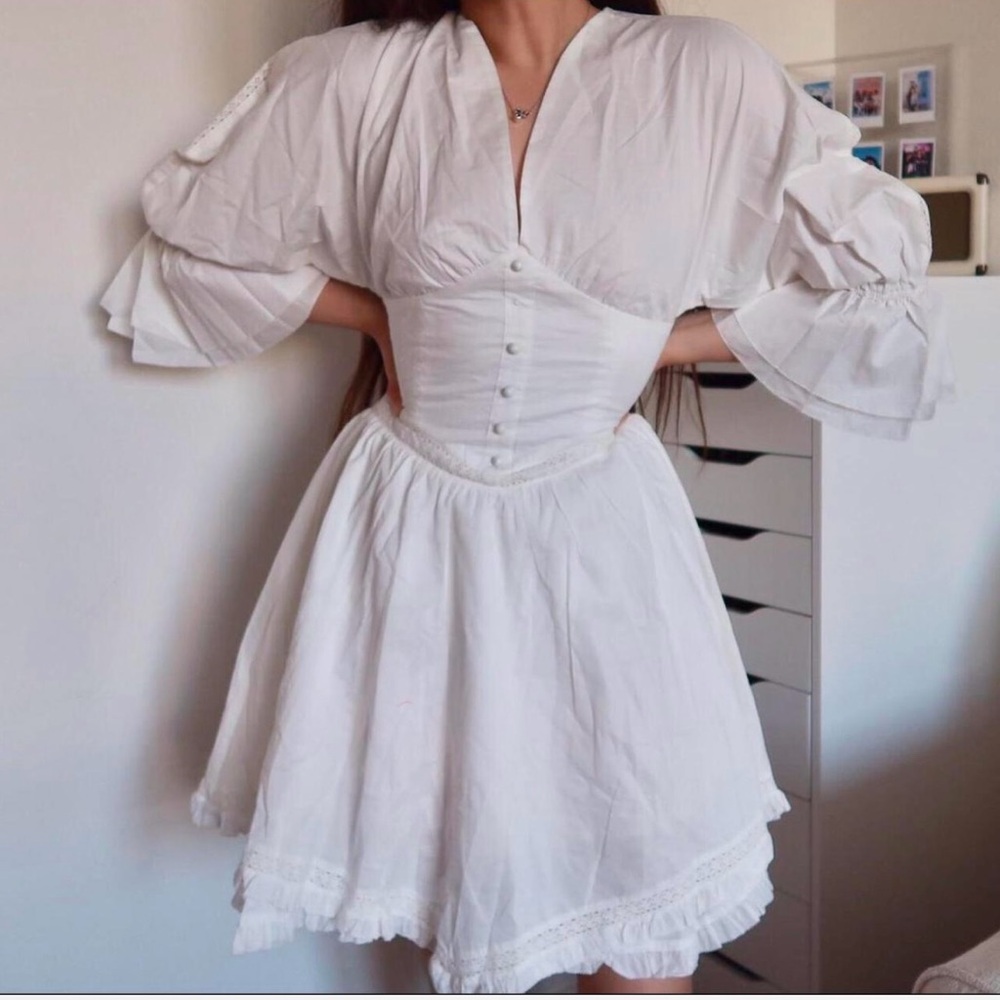 White milkmaid dress